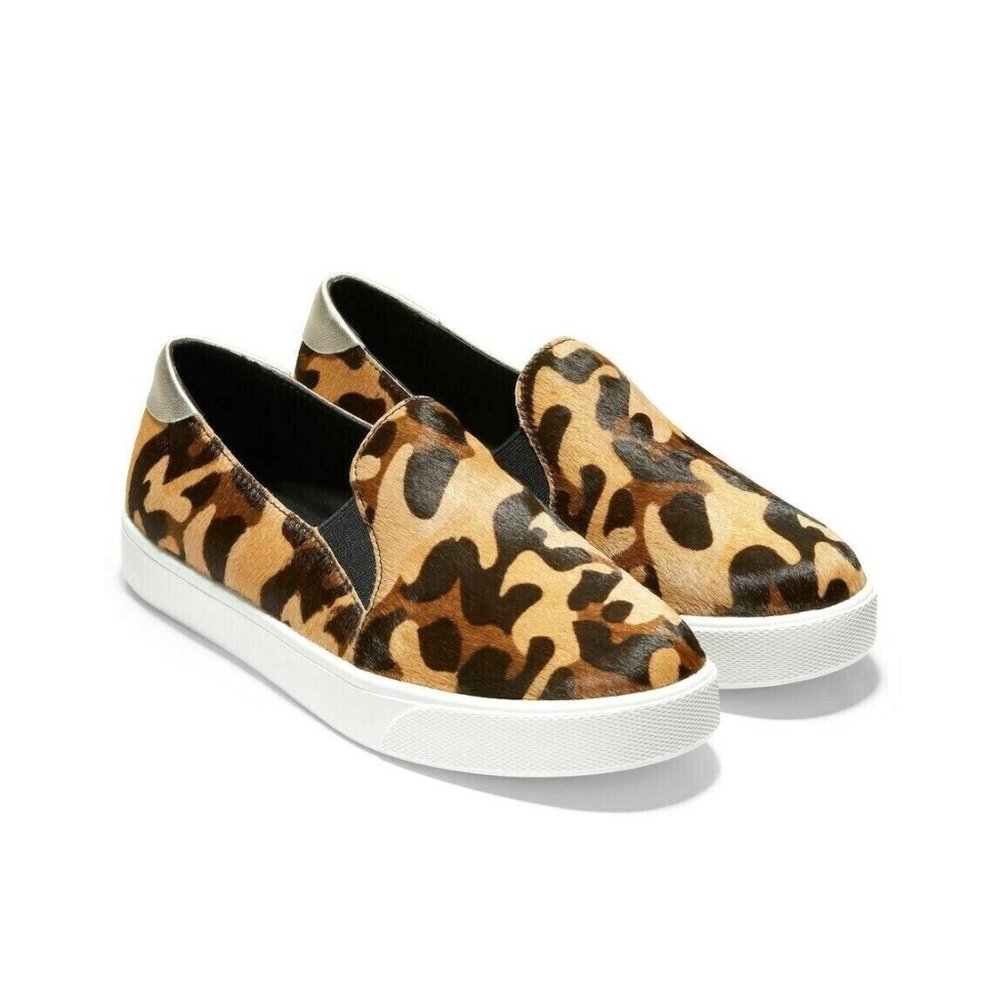 cole haan grandpro spectator slip camo calf hair sz 6.5 career business workwear